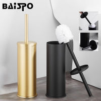 BAISPO Golden Stainless Steel Toilet Brush With Lid Soft Brush Head Durable Vertical Toilet Cleaning Tool Bathroom Accessories