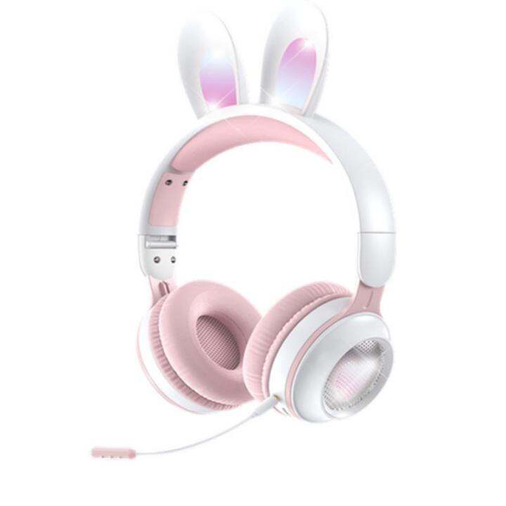 wireless-headphones-rabbit-ear-with-mic-blue-tooth-glow-light-stereo-bass-helmets-children-gamer-girl-pc-phone-gaming-headset