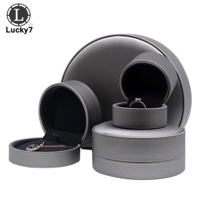 Jewelry Box Semicircular Ring Box Pendant Box Brushed Pu Leather Bracelet Necklace Box For Ring Display Jewelry Case Ring Holder