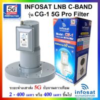 หัวรับสัญญาณดาวเทียม infosat LNB C-Band 5G filter 1จุด รุ่น CG-1(กรณี ระยะห่างเสาส่ง 5G กับจานดาวเทียม 2-400 เมตร)