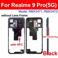 ที่อยู่อาศัยกรอบกลางสำหรับ Realme 9 Pro 5กรัมกลางกรอบปก H Older ฝาด้วยปุ่มด้านข้างที่มีชิ้นส่วนกระดาษกราไฟท์