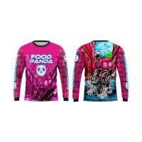 Full Sublimation Food Panda Rider Longsleeves T-Shirt 3D Cycling Jersey Sportswear Long Sleeve Tee Size XS-4XL