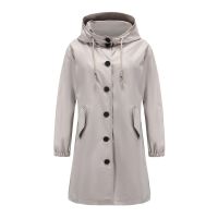 Big Size Womens Hooded Waterproof Jacket Long Sleeved All Matching Outerwear