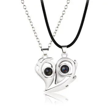 2pcs Magnetic Heart Shaped Couple Necklace For Women, Valentine's Day  Sweater Chain, Best Friends, Party Gift Jewelry