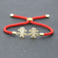 【When the flowers bloom】เสน่ห์ CuteInlay ZirconTwo Boysbraceletared Dollwomen เครื่องประดับ