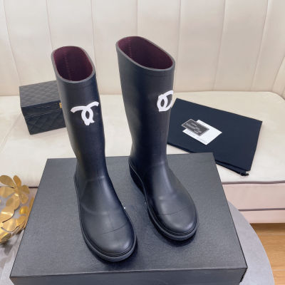 【Original Label】Female In Long Boots, Wearing High Barreled Knight Boots, Retro Rain Boots, Female