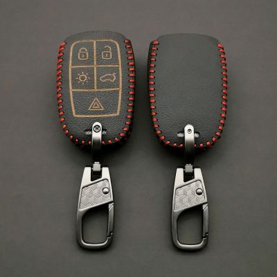 ▫ For VOLVO C30 C70 S40 V40 V50 2008 2009 2010 2011 Leather Remote Key Fob Case Shell Cover Skin Holder Car Accessories