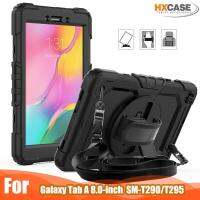 สายคล้องมือหมุนได้360ขาตั้ง Casing Tablet สำหรับ Samsung Galaxy Tab A 8.0 2019 T290 T295ปลอกพร้อมที่ใส่ดินสอซิลิโคน tcubjb