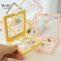 WHC Jewelry กล่องเก็บของสี Macaron กล่องแสดงเครื่องประดับใหม่โปร่งใสบรรจุภัณฑ์วัสดุบีบอัด