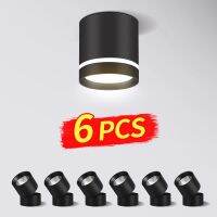 6pcs/lot Spot Led Downlights 220V 5/10/15/25W Surface Mounted Down light Round Led Ceiling Lamp For Kitchen Spotlight led light