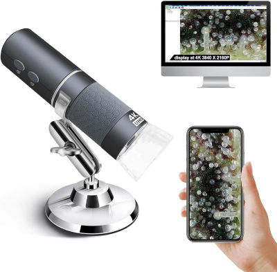 Ninyoon 4K WiFi Microscope for iPhone Android PC, 50-1000X USB Digital Microscope Wireless Super HD Endoscope Camera Compatible with All Cellphones iPad Android Tablet Windows Mac Chrome Linux