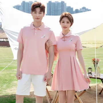 Couple polo shop shirt and dress