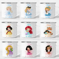 Customize Name ❤️ Princess Cartoon Kids Enamel Mug Personalized Party Drink Dessert Coffee Mug Student Happy Childrens Day Gift