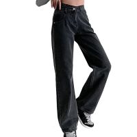 High Rise Wide Leg Summer Women Cargo Pants High Waist Jeans Button Pocket Trousers Slacks Straight Leg Pants Streetwear