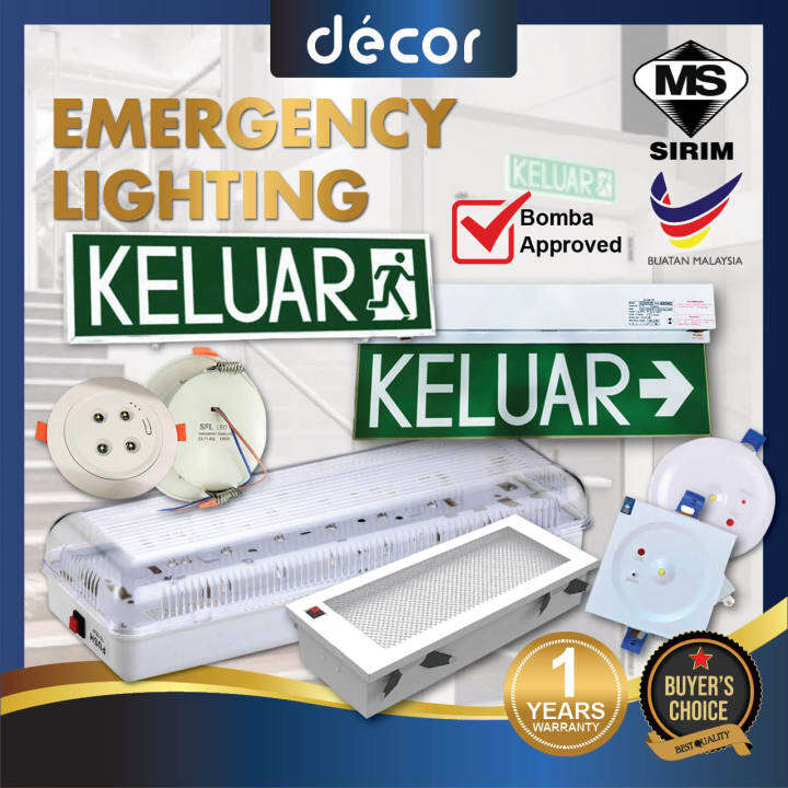 LED Emergency Downlight SMD LED Emergency Light White Recessed Type Surface Type Keluar Sign