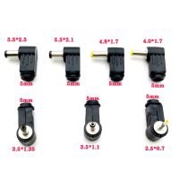 5Pcs Black 2.1mm x 5.5mm 2.5mm x 5.5mm DC Power Male Plug Jack Adapter 90 Degree Male 5.5x2.1 5.5x2.5 mm DC Power Plug Connector