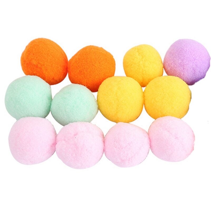 12pcs Pet Funny Colorful Soft Latex Ball Cat Kitten Dog Play Chew Activity Toys 