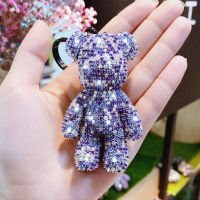 Luxury Fashion Full Rhinestone Bear Keychain Creative Diamond-studded Keychain for Women Girls Car Bag Lovely Ornaments Jewelry