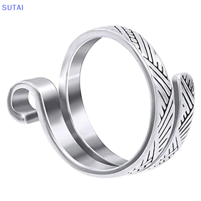 💖【Lowest price】SUTAI ห่วงถักปรับได้เปิดแหวนสายรัดเครื่องประดับเครื่องมือถักโครเชต์นิ้วอุปกรณ์เย็บผ้า
