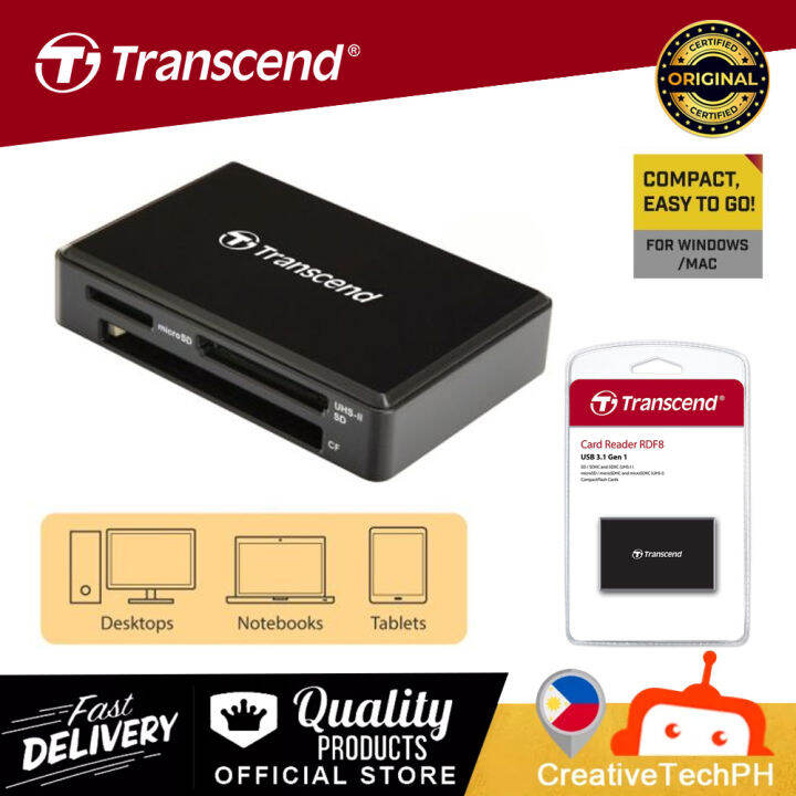 Transcend Multi Card Reader Black USB3.1SDHC (UHSI)/SDXC (UHSI