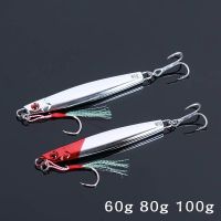 Jigging Lure Metal Inshore Casting Chrome Jig With Hooks 60g 80g 100g Jigs For Fishing