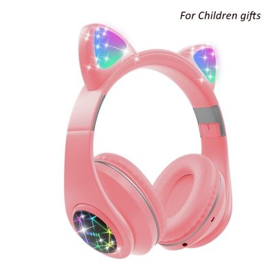 RGB Cat Ear Headphones Bluetooth 5.0 Noise Cancelling Adults Kids Girl Headset Support TF Card FM Radio With Mic Music Gifts M2