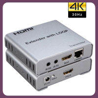 ตัวต่อขยาย HDMI 4K 100เมตรพร้อมห่วงโดยแมว CAT5E 6 6e RJ45สายเคเบิลอีเทอร์เน็ตเครื่องรับส่งสัญญาณ Hd 1080P แล็ปท็อป PC เป็น T V จอมอนิเตอร์