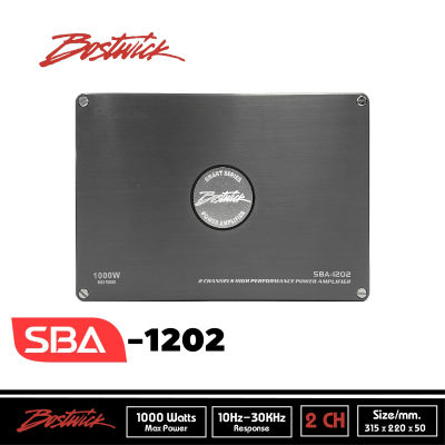 เพาเวอร์แอมป์ BOSTWICK รุ่นSBA-1202  POWER AMP 2CH. ใช้ขับดอกลำโพงซับวูฟเฟอร์ 10นิ้ว โครงปั้ม กำลังขับ 1000W เตรื่องเสียงติดรถยนต์