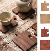 【CW】 1/4Pc Coasters Durable Walnut/Beech Insulation Cup Resistant Non-Slip Table