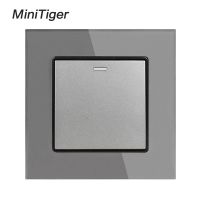 【cw】 Minitiger Luxury Tempered Glass Panel 1 Gang Way Wall / 16A 250V ！ 1