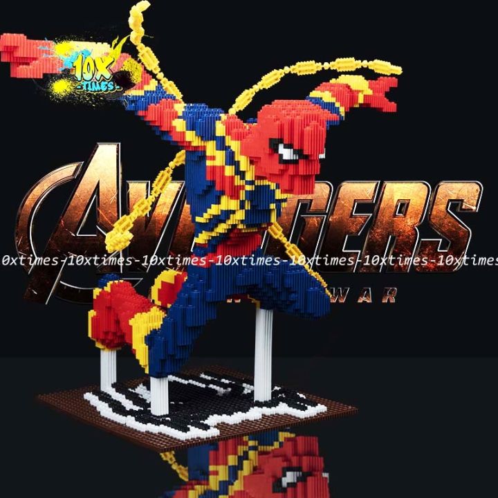 HOT (size 48 cm) Lego 3D siêu anh hùng siêu nhân Marvel Spiderman người  nhện quà tặng sinh nhật bạn trai đồ decor 