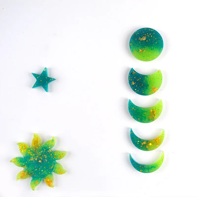 DIY Handmade Crystal Epoxy Resin Mold Star Sun Moon Resin Mold Planet  Ornament Pendant ins Wind Silicone Mold For Resin