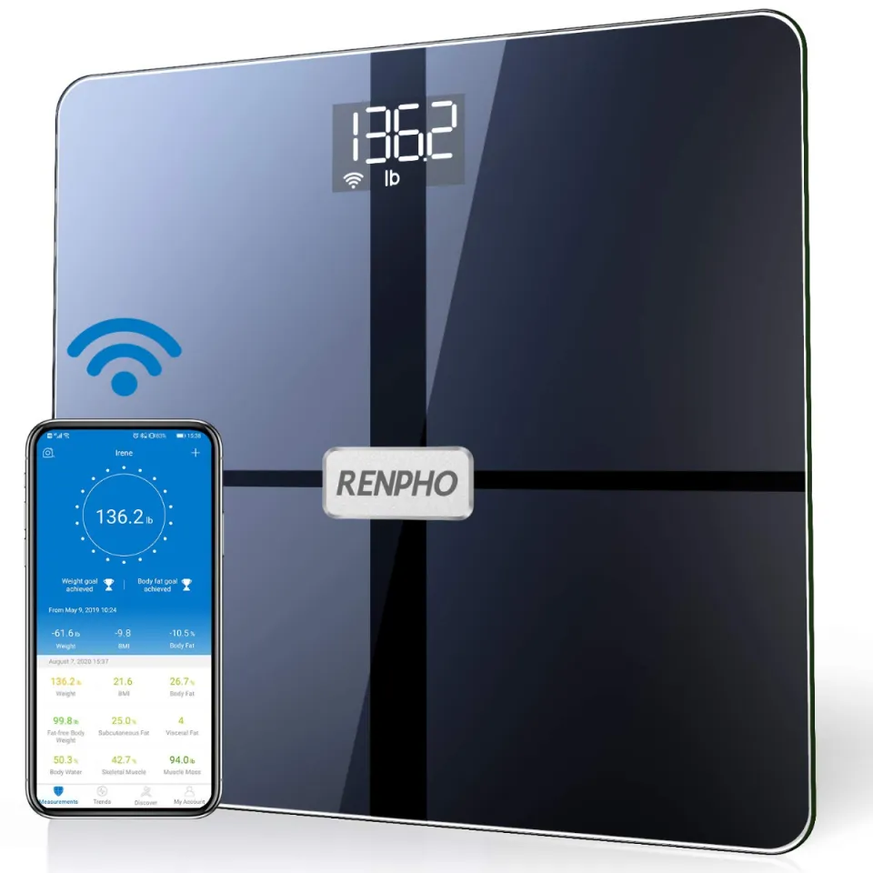 RENPHO Wi-Fi & Bluetooth Smart Body Weight Scale, Track 13 Metrics, Track  Progress, Family-Friendly 