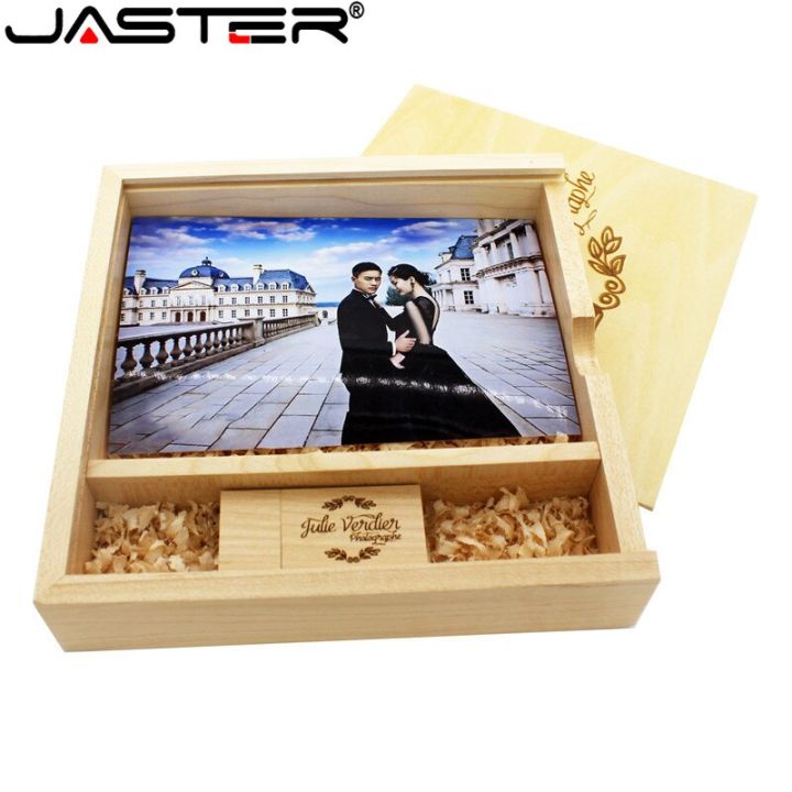 jaster-ฟรีโลโก้ที่กำหนดเองอัลบั้มรูปไม้-usb-กล่อง-usb-แฟลชไดรฟ์-memory-stick-pendrive-4gb-16gb-32gb-64gb-การถ่ายภาพของขวัญ