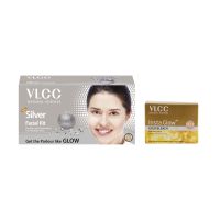 Vlcc Silver Facial Kit &amp; Insta Glow Bleach Combo (90 G)