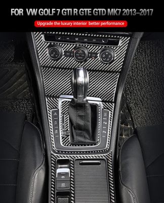 Carbon Fiber Accessories Car Transmission Shift Panel AC Switch Headlight Frame Trim For VW Golf 7 GTI R GTE GTD MK7 2013-2019