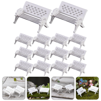 20 Pcs Diorama ทรายตารางอุปกรณ์เสริม Mini Park Bench Decor ของเล่น Garden Prop House รุ่นฉาก Moss Seat Miniature