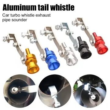 1pc Red Turbo Sound Whistle Muffler Exhaust Pipe Sounder Aluminum Alloy  Tail Whistle Universal Imitation Turbo Sound For Motorcycle