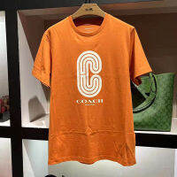 COACH เสื้อยืดคอกลมแขนสั้นผู้ชาย Classic C Pattern Printing Breathable And Comfortable Summer C9142JH