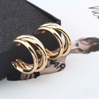 Fashion Geometric Round Hoop Clip on Earrings for Women Non Pierced Round Ear Clips Punk Vintage Jewelry