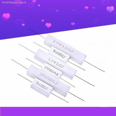 ┇▪ 5W 10W Ceramic Cement Resistor 5 10 Pcs In A Pack 0.1R 1K2.4K 3K3.3K5.1K6.8K12K20K30K100K0.25R 0.5R 3R 27R 12R 100R