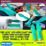 Găng tay chống hóa chất, chống axit nhẹ Ansell 37-176