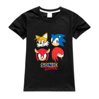 Sonic The Hedgehog ผ้าฝ้าย100% Bottoming เสื้อเด็กครึ่งแขน Bottoming เสื้อ Tshirt ฤดูร้อนเด็กผ้าฝ้าย Tshirt