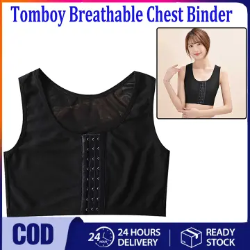 Fashion Women's Les Tomboy Slim Fit Short Vest Chest Binder Tops Plus Size Tomboy  Bra Intimates Breathable Buckle Breast Binder