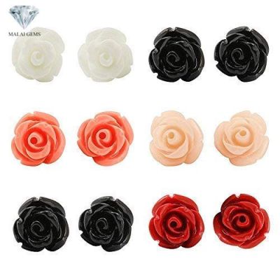 ต่างหูดอกกุหลาบ สไตล์เกาหลี แบรนด์ Malai Gems ต่างหูดอกไม้ ต่างหูน่ารัก ต่างหูราคาถูก ต่างหูมุก แถมฟรีแป้นการ์ดใส่ต่างหู