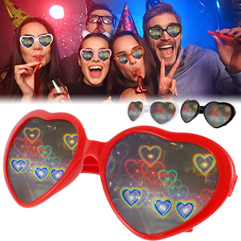 Heart Effect Diffraction Glasses See Hearts,3D Heart Shaped Blocking Glasses