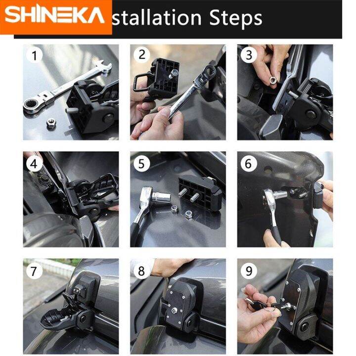 Locks SHINEKA Hood For Jeep Gladiator JT 2018+ Car Engine Hood Latch Catch With Key Lock