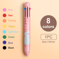 SQ เครื่องเขียน Kawaii สัตว์น่ารัก10ปากกาหลากสี8ปากกาลูกลื่นสี,ปากกาหลากสีปากกาลูกลื่นยืดหดได้สีสันสดใสเครื่องเขียนสำนักงานนักศึกษาเติมเงินโรงเรียน