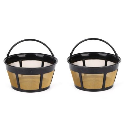 2PCS Stainless Steel Basket Reusable High Temperature Resistant Mesh Coffee Filter