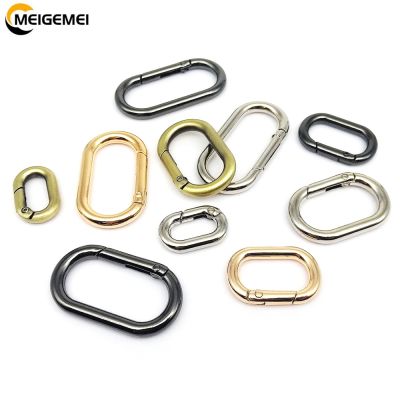 【YF】 5X Oval Spring O Ring Openable Leather Bag Handbag Strap Buckle Connect Keyring Pendant Key Dog Chain Snap Clasp Clip Carabiner